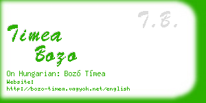 timea bozo business card