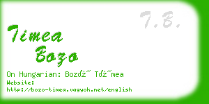 timea bozo business card